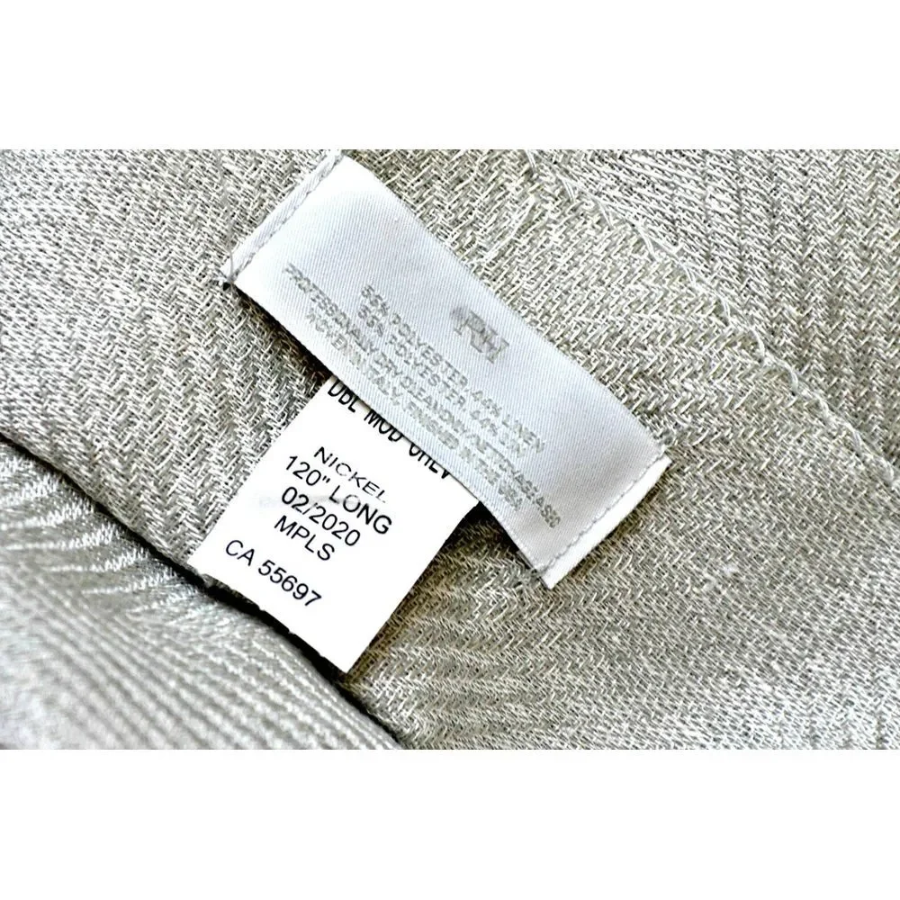Restoration‎ Hardware Italian chevron curtain panel icy grey nickel 100 x 120